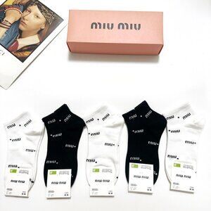 Miu Miu Classic Monogram Cotton Socks
